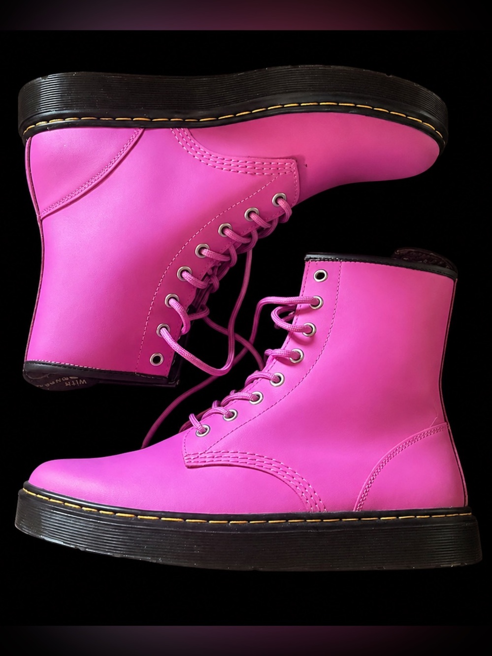 Dr. Martens Women's Hot Pink Lace-Up Combat Boots
